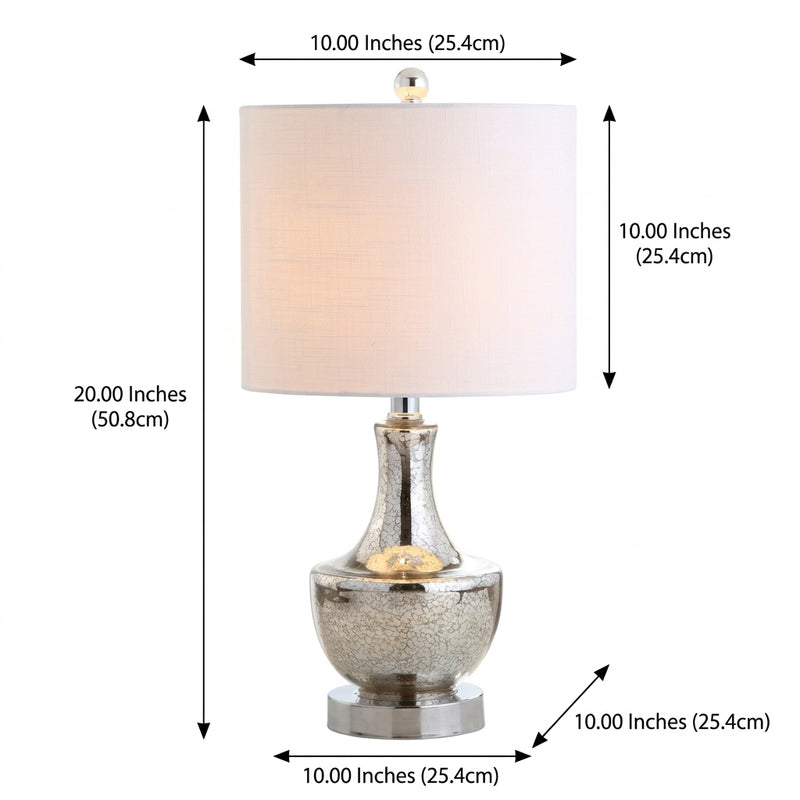 Colette 20" Mini Glass LED Table Lamp Silver – DIM