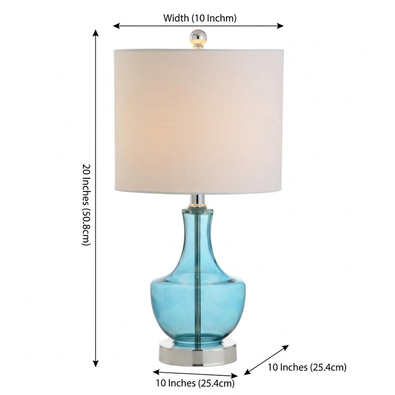 Colette 20" Mini Glass LED Table Lamp Amalfi Blue – DIM