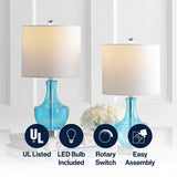 Colette 20" Mini Glass LED Table Lamp Amalfi Blue (Set of 2) – ICONS