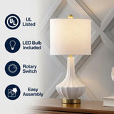 Parker 21.5" Ceramic Mini LED Table Lamp Brass/White – ICONS