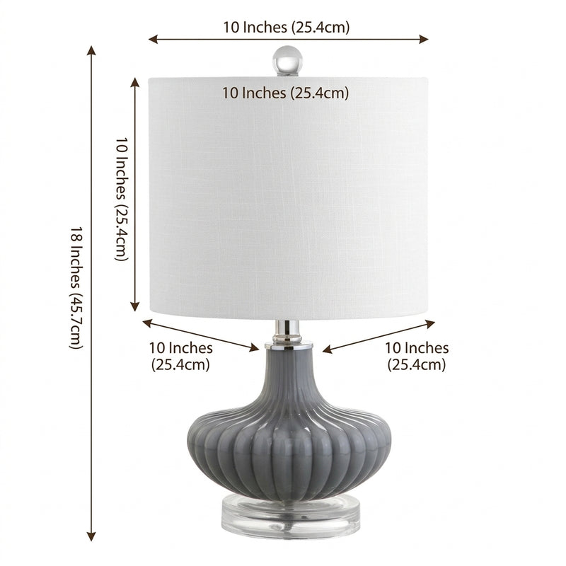 Kamille 18" Glass and Lucite LED Table Lamp Gray – DIM