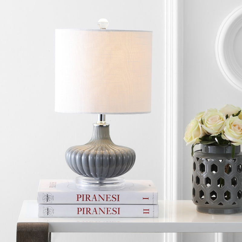 Kamille 18" Glass and Lucite LED Table Lamp - JONATHAN Y