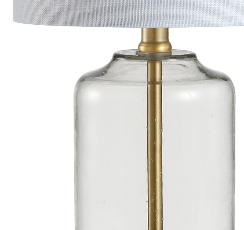 Duncan 20.5" Glass/Metal LED Table Lamp - JONATHAN Y