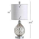 Lawrence 20.5" Glass/Metal LED Table Lamp - JONATHAN Y