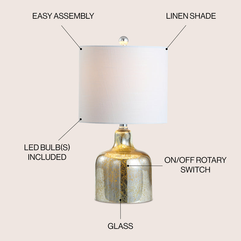 Gemma 19" Glass Bell LED Table Lamp