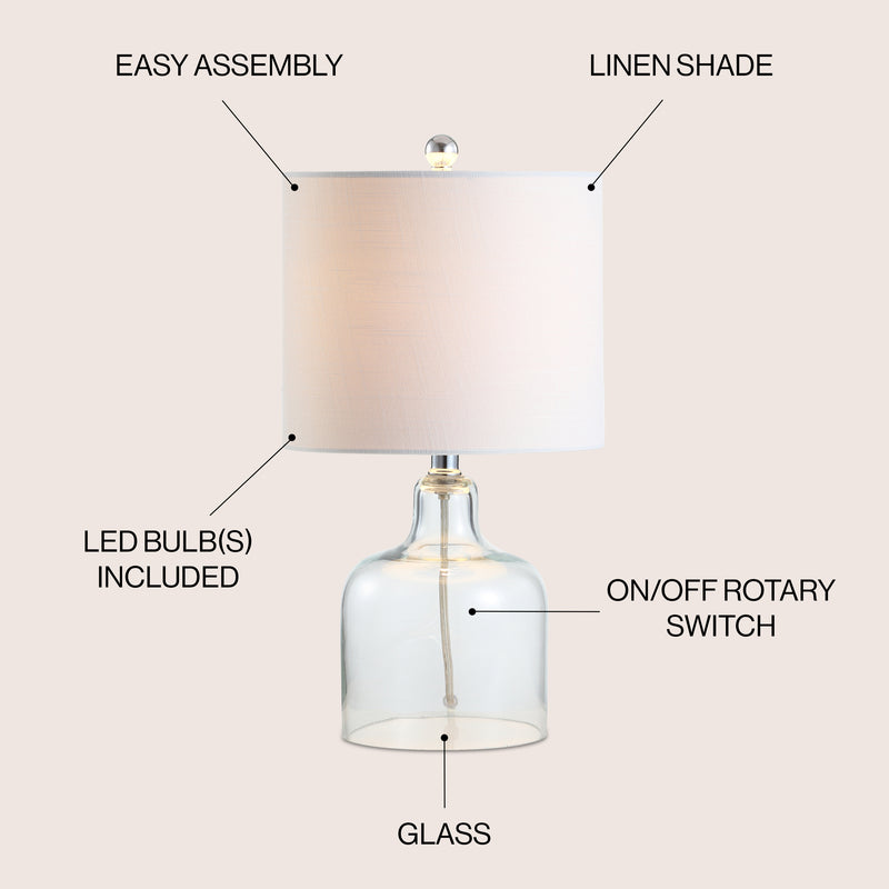 Gemma 19" Glass Bell LED Table Lamp