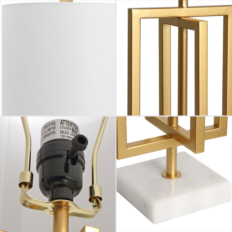 Anya 20.25" Metal/Marble LED Table Lamp
