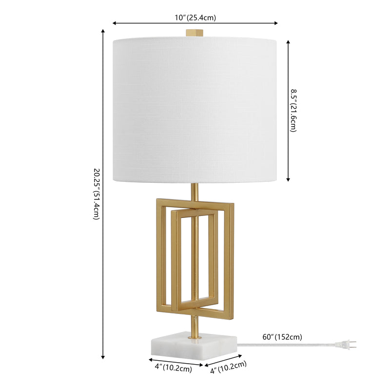 Anya 20.25" Metal/Marble LED Table Lamp