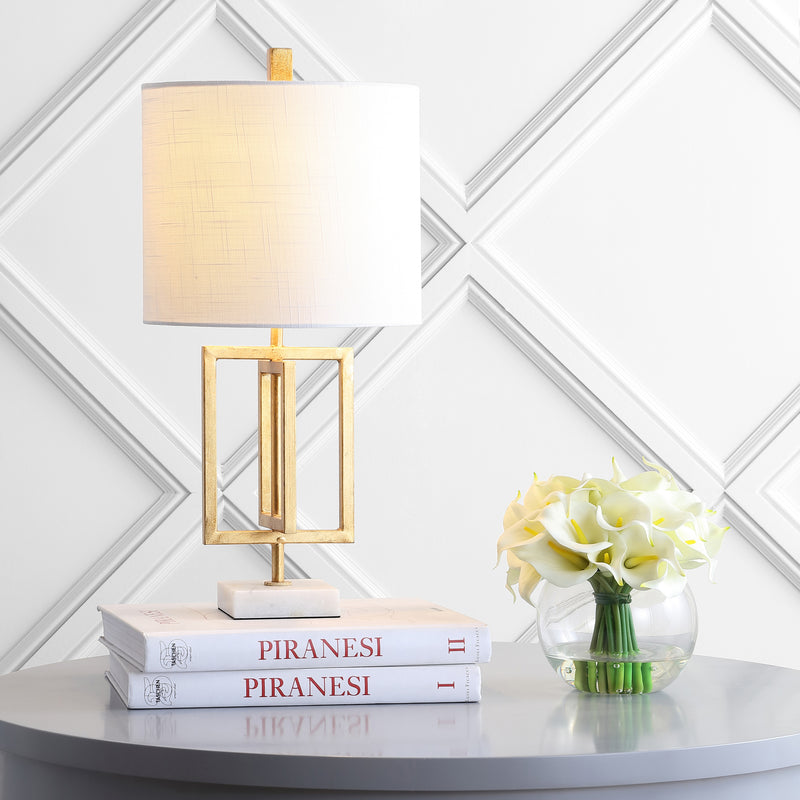 Anya 20.25" Metal/Marble LED Table Lamp