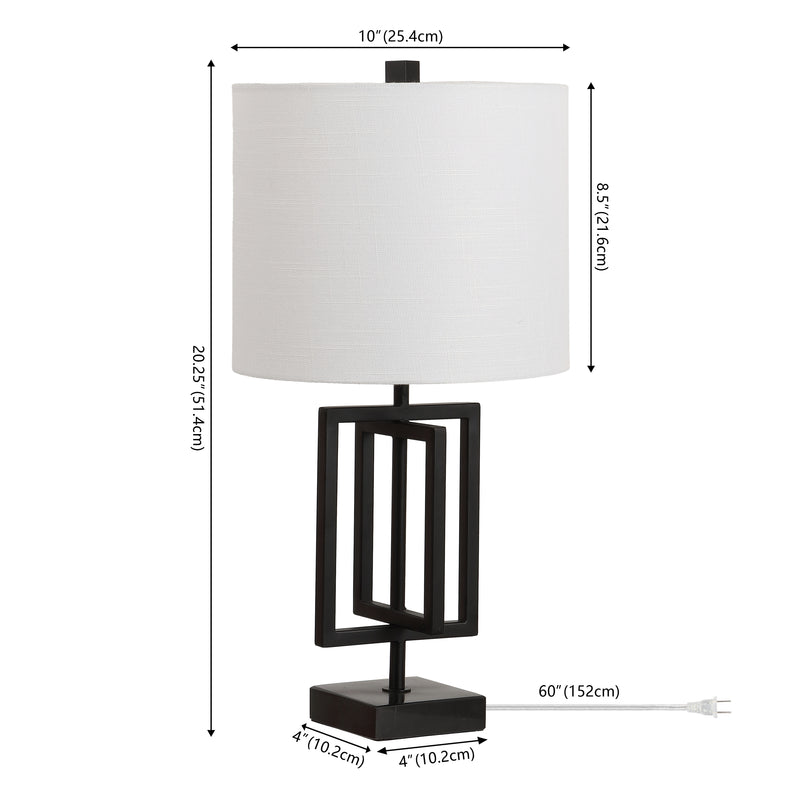 Anya 20.25" Metal/Marble LED Table Lamp