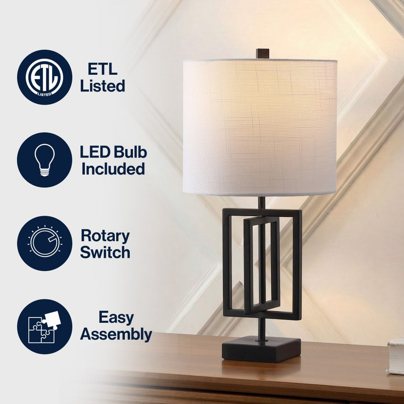 Anya 20.25" Metal/Marble LED Table Lamp