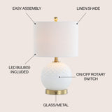 Julienne 20.5" Glass/Metal LED Table Lamp - JONATHAN Y