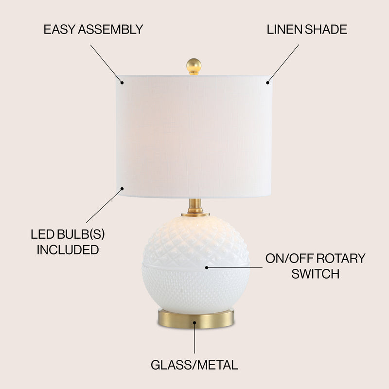 Julienne 20.5" Glass/Metal LED Table Lamp - JONATHAN Y