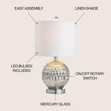 Krister 20.5" Glass/Metal LED Table Lamp - JONATHAN Y