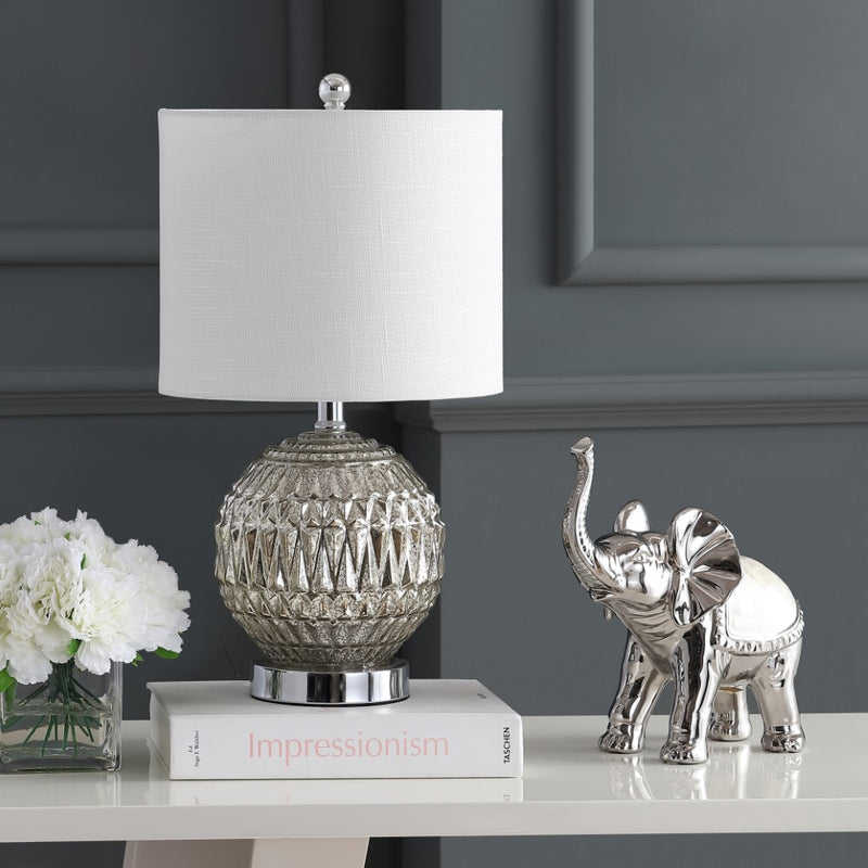 Krister 20.5" Glass/Metal LED Table Lamp - JONATHAN Y