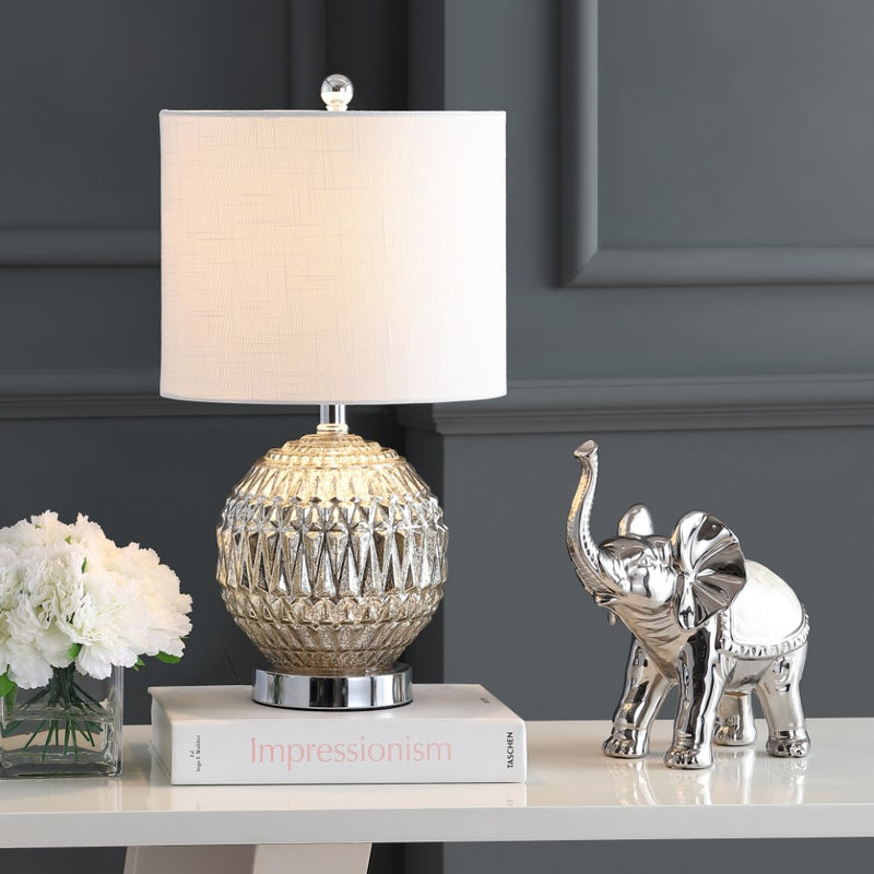 Krister 20.5" Glass/Metal LED Table Lamp - JONATHAN Y