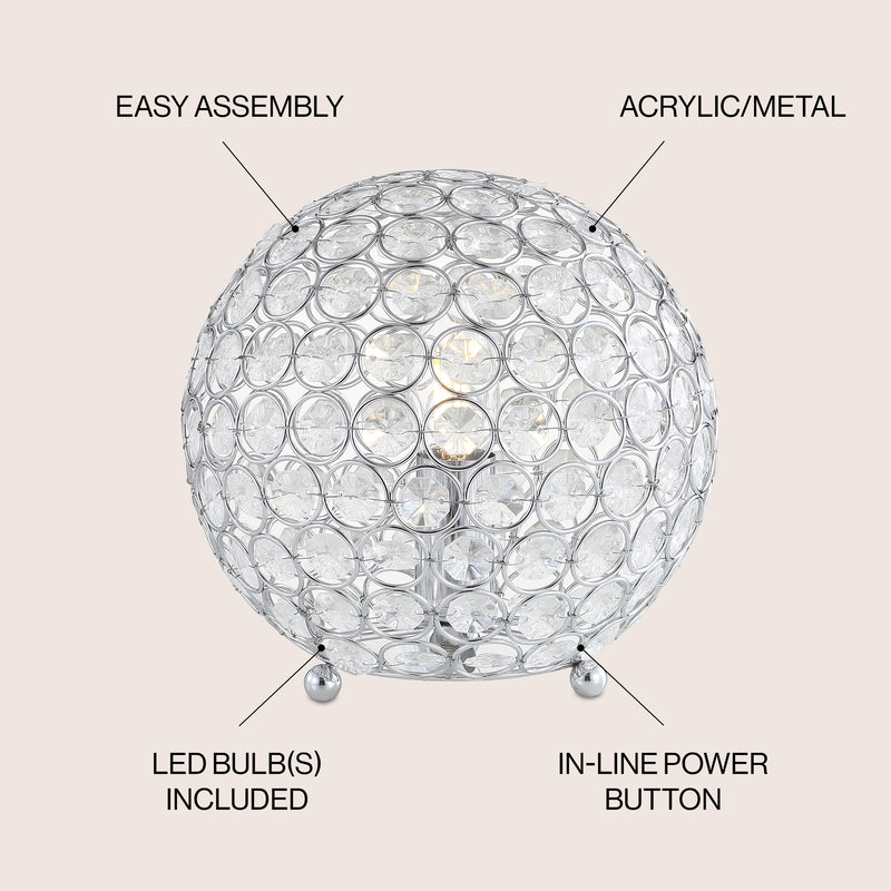 Gemma 8.25" Acrylic/Metal LED Table Lamp - JONATHAN Y