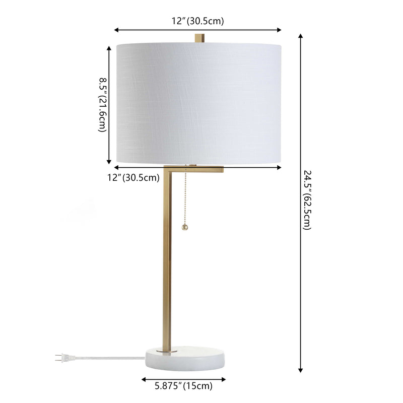 Alyssa 24.5" Metal/Marble LED Table Lamp - JONATHAN Y