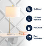 Alyssa 24.5" Metal/Marble LED Table Lamp