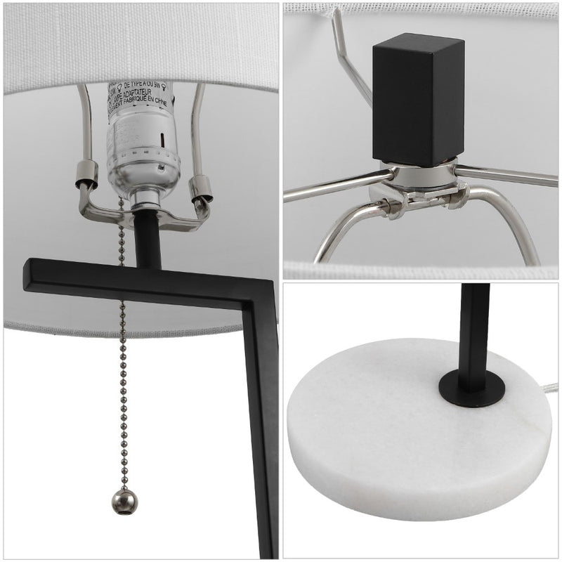 Alyssa 24.5" Metal/Marble LED Table Lamp - JONATHAN Y