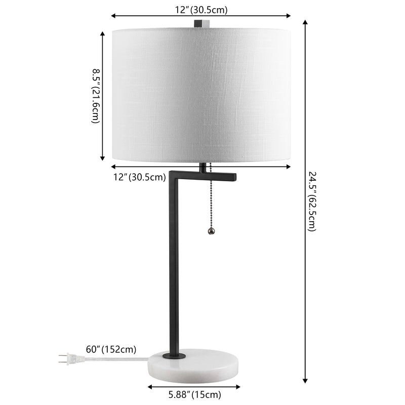Alyssa 24.5" Metal/Marble LED Table Lamp - JONATHAN Y