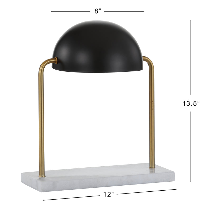 Porter 13.5" Art Deco Dome Lamp with Marble Base - JONATHAN Y