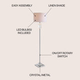 Aria 63" Crystal/Metal LED Floor Lamp