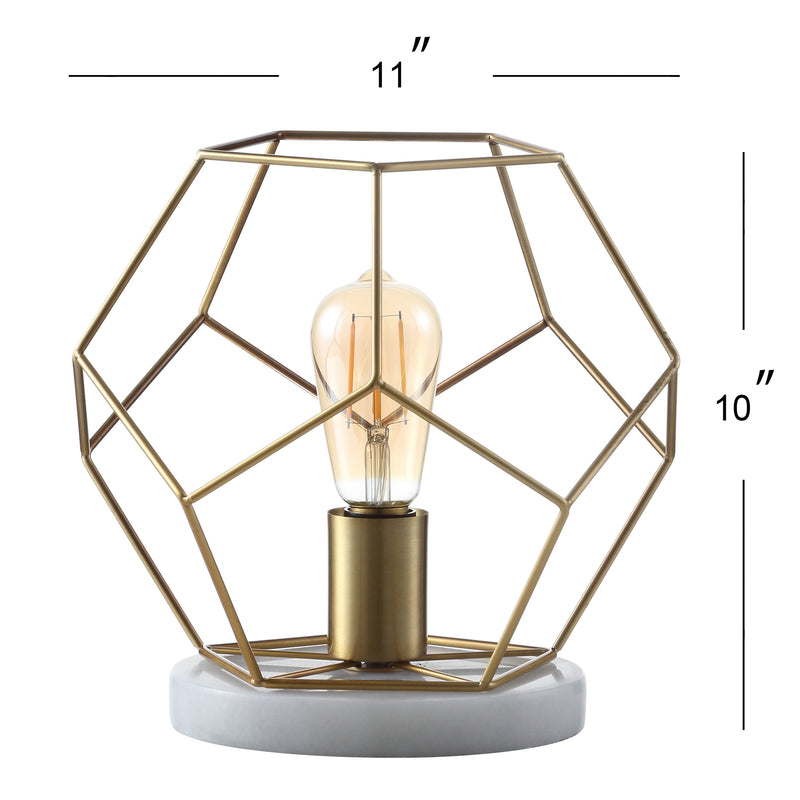 James 10" Metal/Marble LED Table Lamp - JONATHAN Y