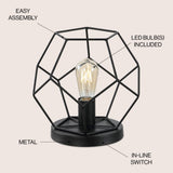 James 10" Metal/Marble LED Table Lamp - JONATHAN Y