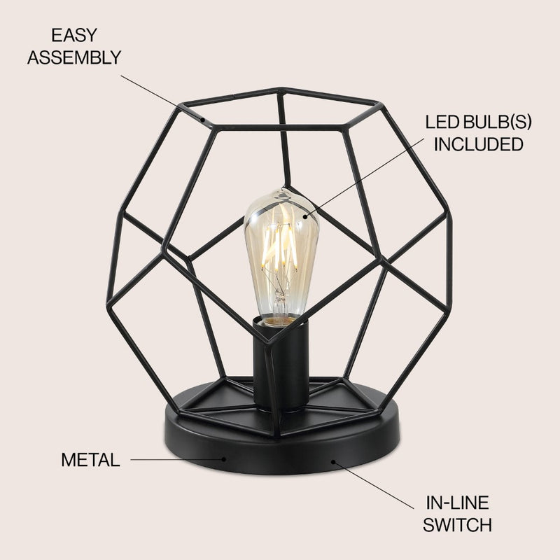 James 10" Metal/Marble LED Table Lamp - JONATHAN Y
