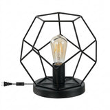 James 10" Metal/Marble LED Table Lamp Black – OFF