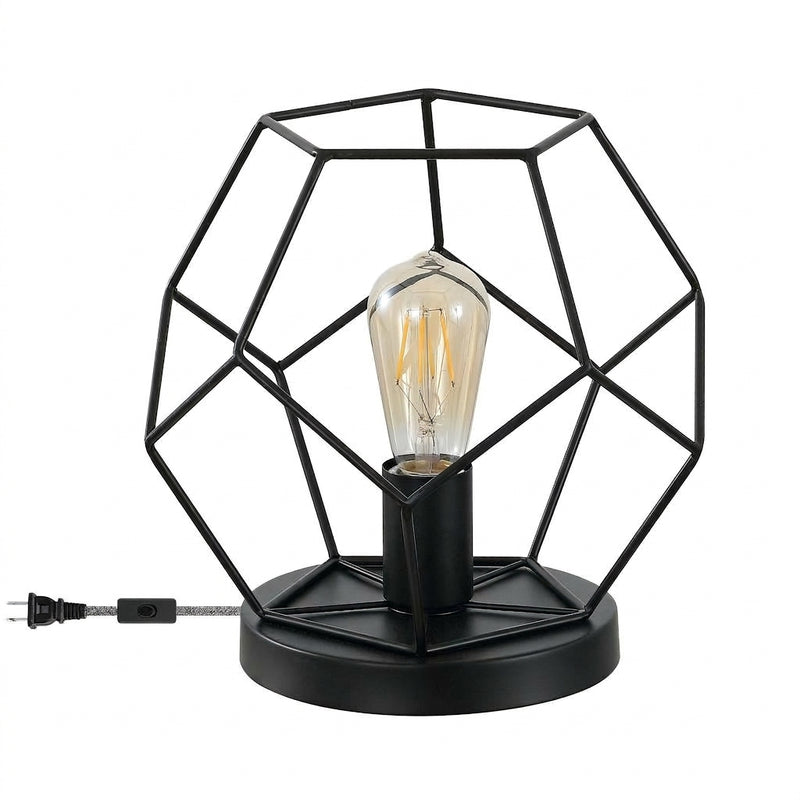 James 10" Metal/Marble LED Table Lamp Black – OFF