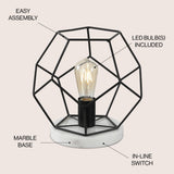 James 10" Metal/Marble LED Table Lamp - JONATHAN Y