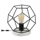 James 10" Metal/Marble LED Table Lamp Black/White – OFF