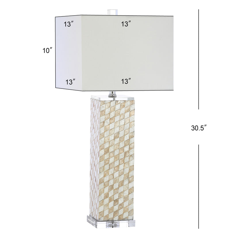 Daniel 30.5" Seashell/Crystal LED Table Lamp - JONATHAN Y