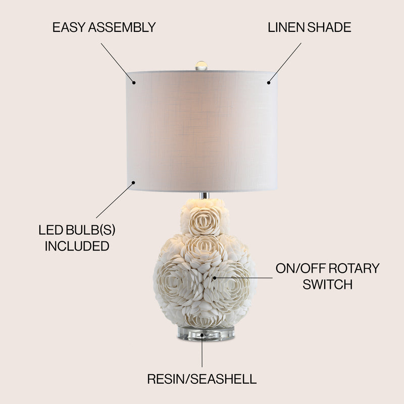 Seashell Rosette 24" LED Table Lamp - JONATHAN Y