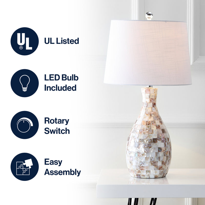 Verna 26.5" Seashell LED Table Lamp
