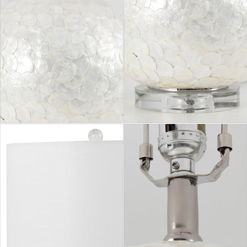 Zuri 23.5" Capiz Seashell Sphere LED Table Lamp