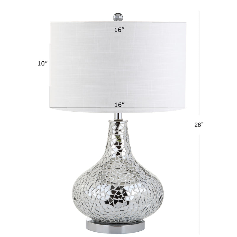 Emilia 26" Mirrored Mosaic LED Table Lamp - JONATHAN Y
