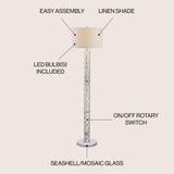 Liam 63.5" Seashell Mosaic LED Floor Lamp - JONATHAN Y