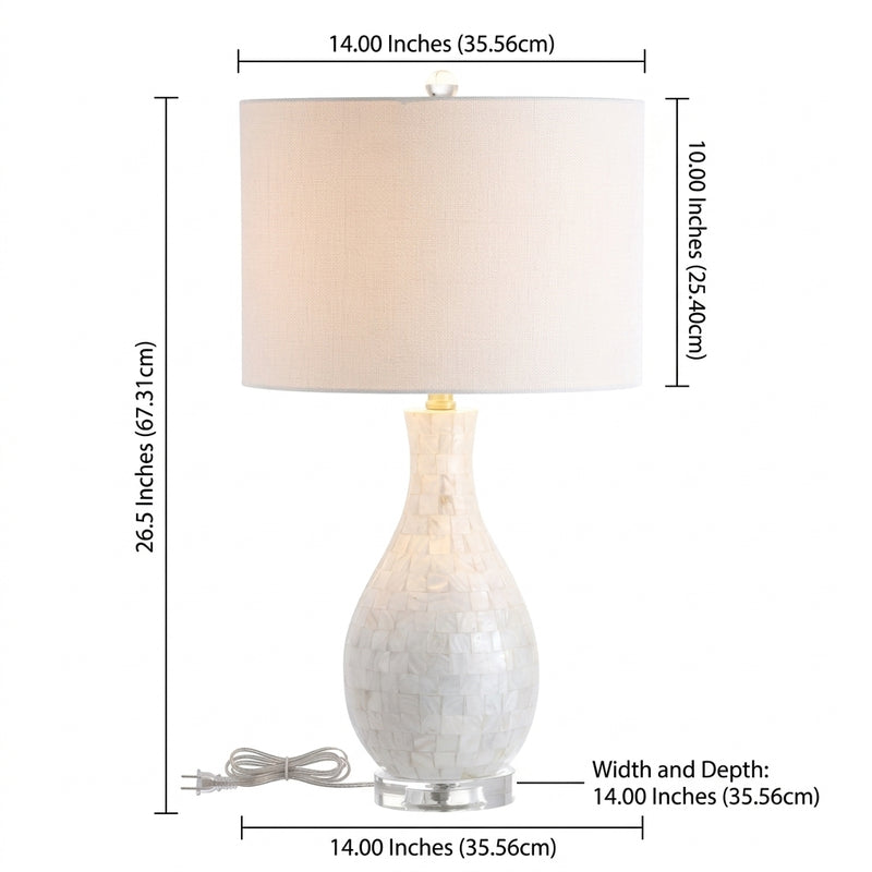 Josephine 26.5" Seashell LED Table Lamp White – DIM