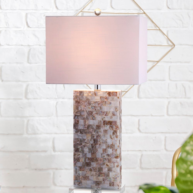 Cannon 29" Seashell and Crystal LED Table Lamp - JONATHAN Y