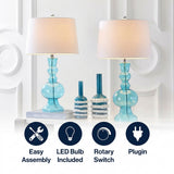 Genie 28.5" Glass LED Table Lamp Set 2 Aqua (Set of 2) – ICONS