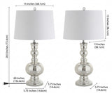 Genie 28.5" Glass LED Table Lamp Set 2 Mercury Silver (Set of 2) – DIM