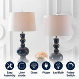 Genie 28.5" Glass LED Table Lamp Set 2 Navy (Set of 2) – ICONS