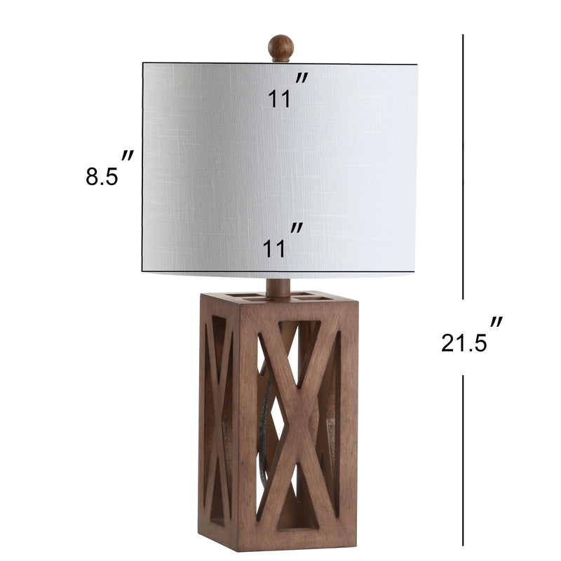 Stewart 21.5" Wood LED Table Lamp - JONATHAN Y