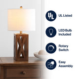Stewart 21.5" Wood LED Table Lamp
