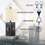 Stewart 21.5" Wood LED Table Lamp