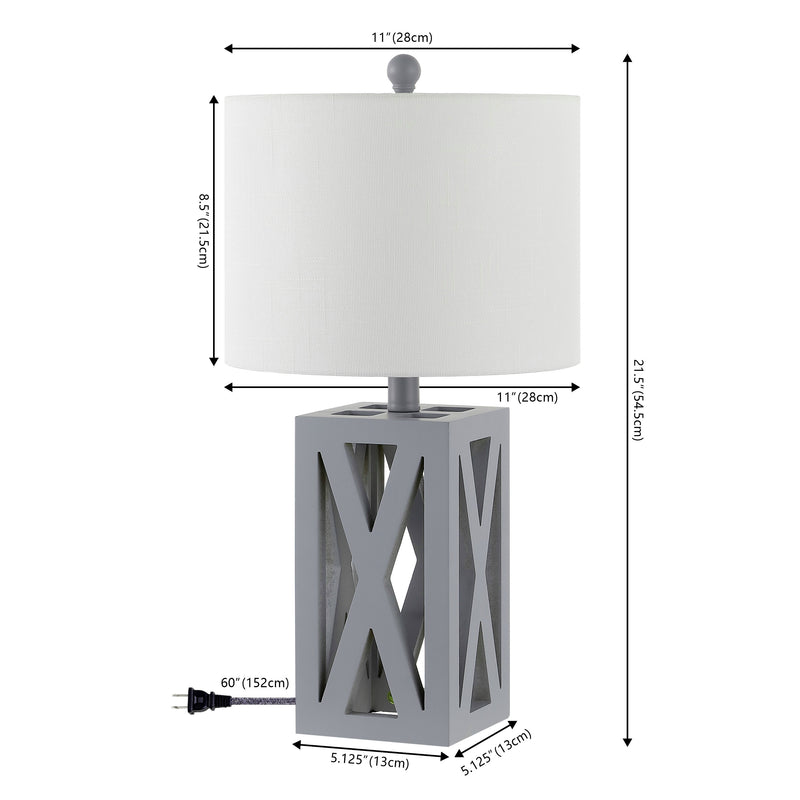 Stewart 21.5" Wood LED Table Lamp