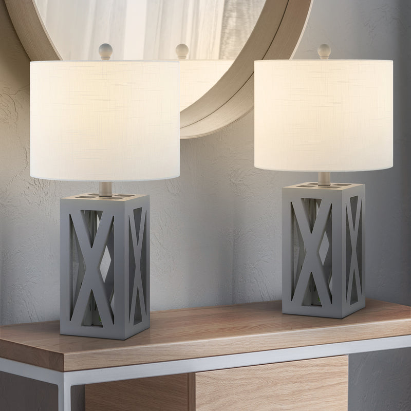 Stewart 21.5" Wood LED Table Lamp